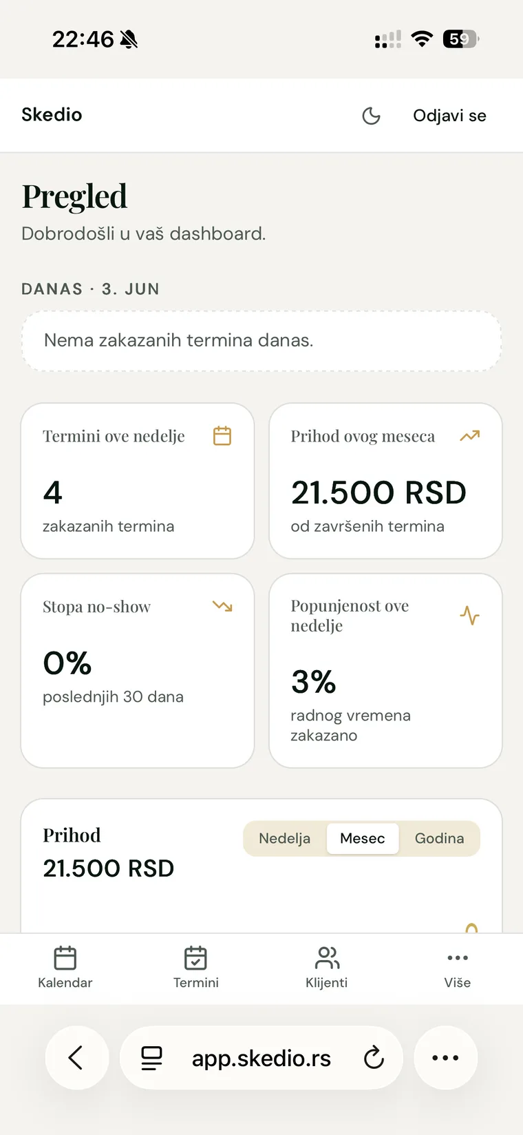 Skedio na telefonu